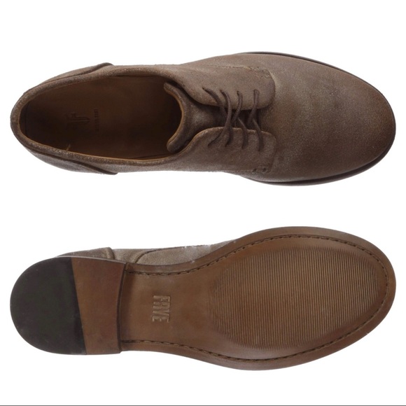 NEW FRYE Elyssa Oxford Waxed Vintage SUEDE SHOES - Picture 3 of 7